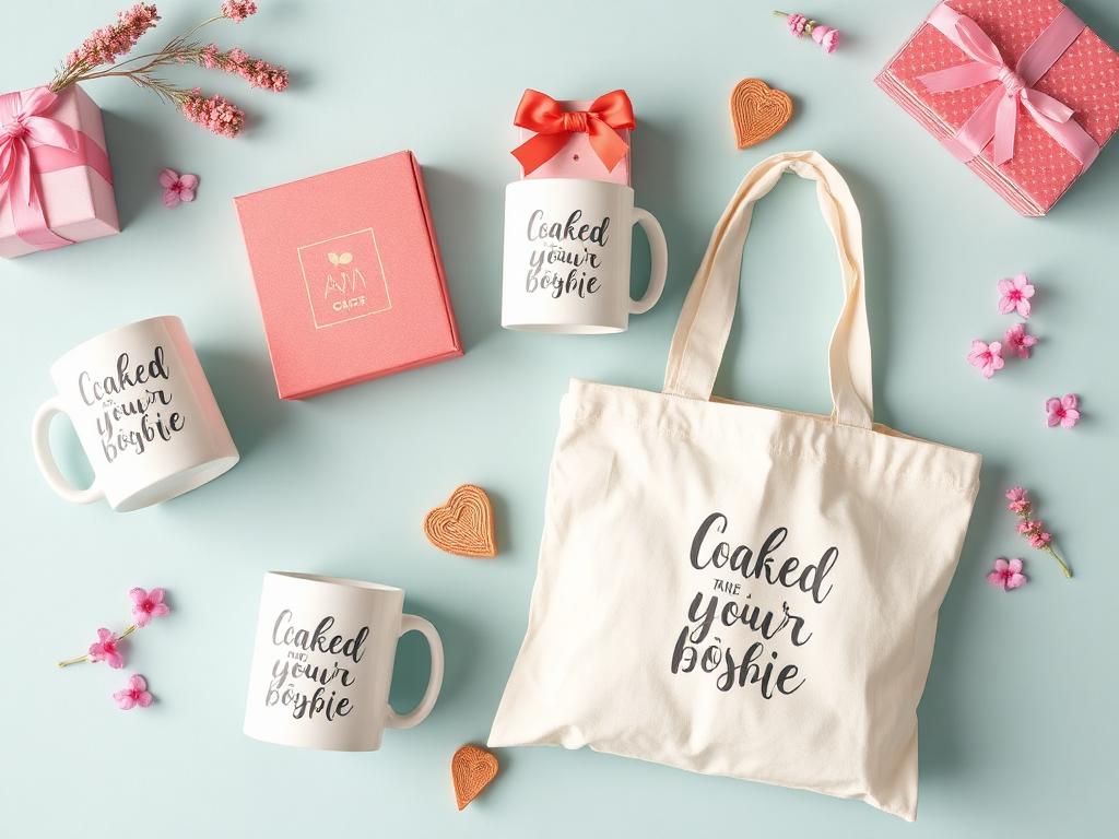 Gift Bundle Set — Mugs and totes with hand-lettered personalization.